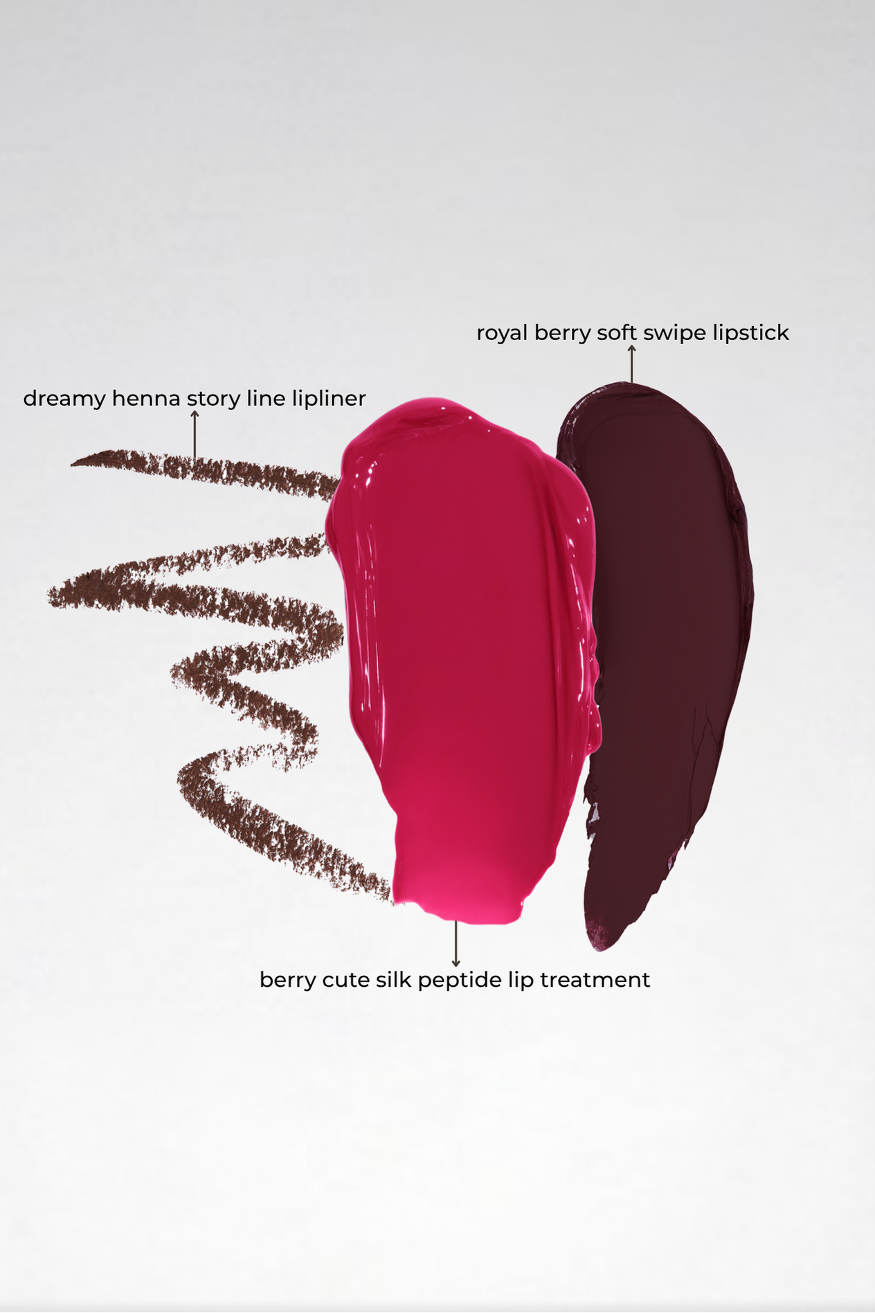 Berry Cute Lip Treatment, Royal Berry Lipstick + Dreamy Henna Lipliner (value $55 USD)