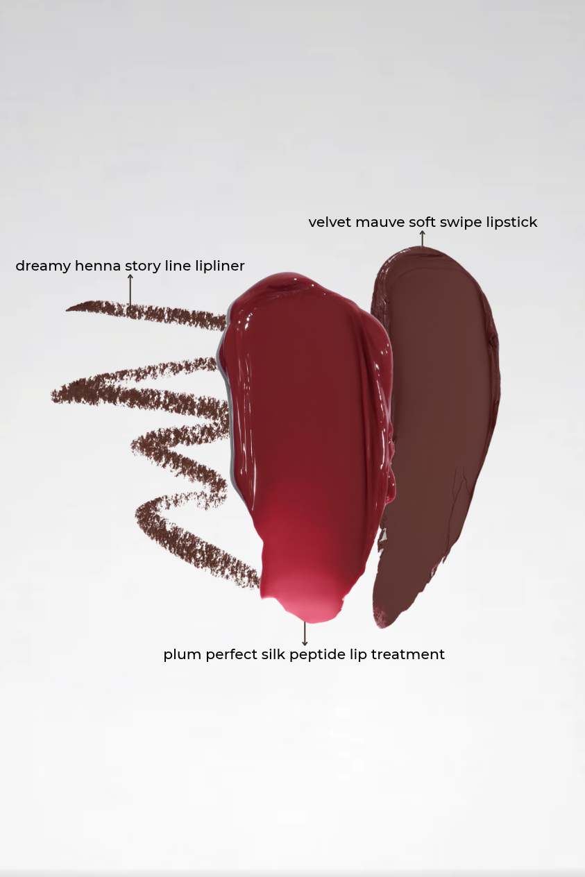 Plum Perfect Lip Treatment, Velvet Mauve Lipstick + Dreamy Henna Lipliner (value $55 USD)